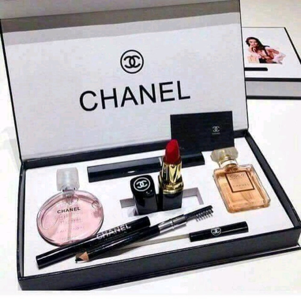 Jual Parfum Wanita Chanel Set 5 In 1 (Chance Chanel, Coco Chanel, Lipstick, Mascara, Eyeliner) Origi