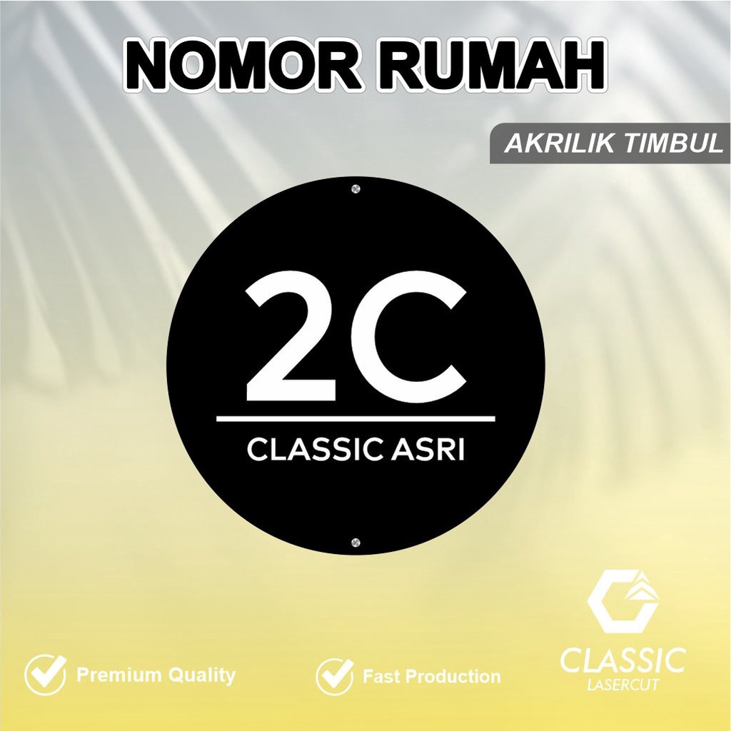Nomor Rumah Akrilik Timbul Akrilik / Custom Nomor Rumah Akrilik / Nomor Rumah / Nomor Rumah / Papan 