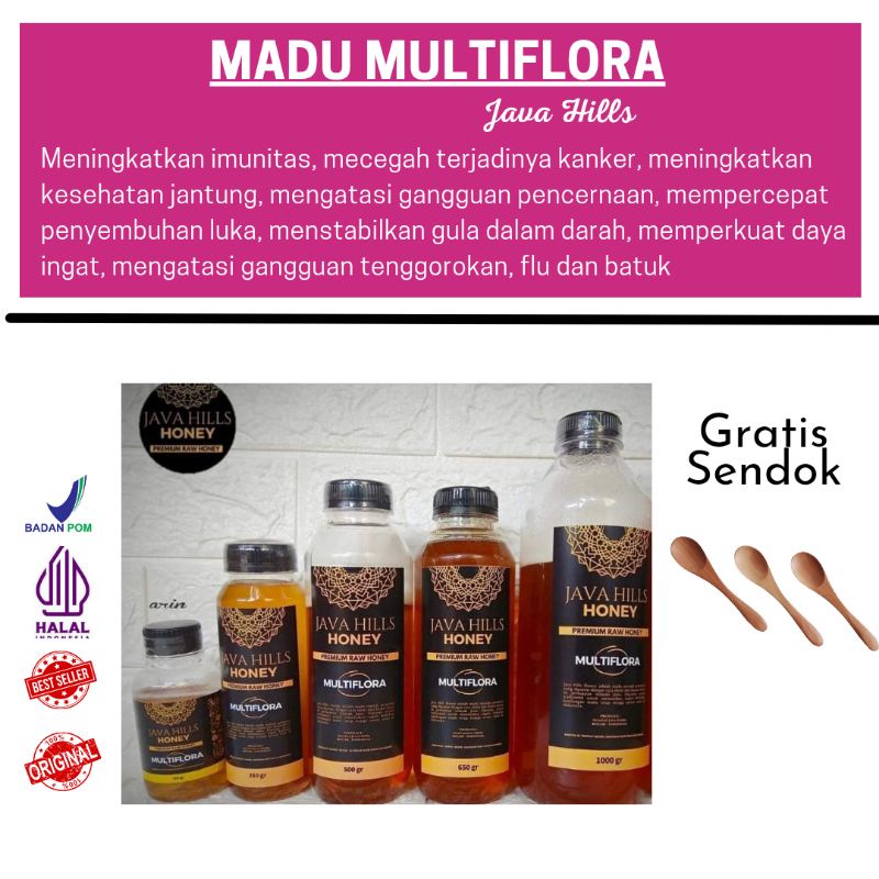 GRATIS SENDOK KAYU / MADU MULTIFLORA / MADU JAVAHILLS || Madu Multiflora  javahills