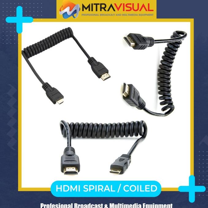 Full HDMI , Mini HDMI , Micro HDMI to Full HDMI Coiled Spiral 30-80cm