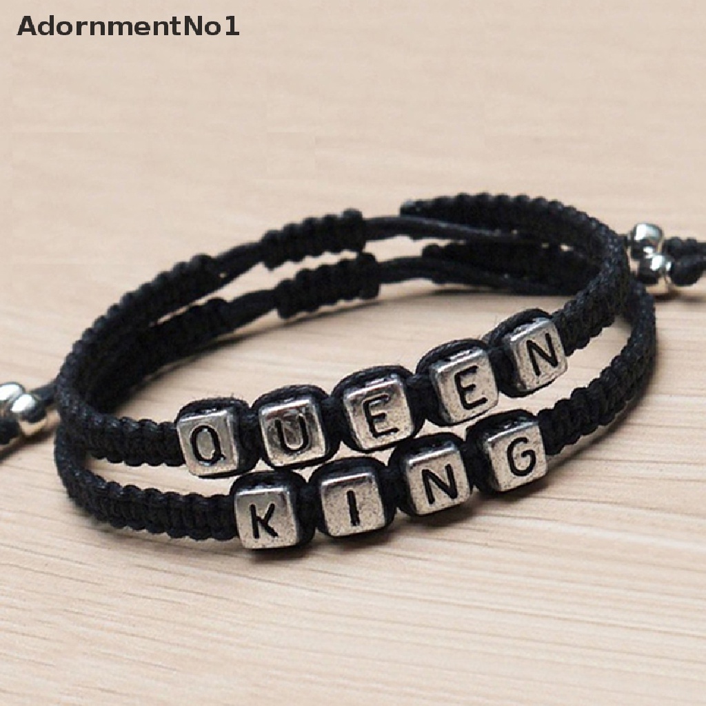 (AdornmentNo1) Gelang Pasangan / Pria / Wanita Desain King / Queen Handmade Untuk Hadiah Pernikahan