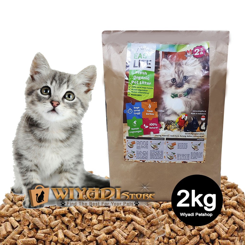 Easy Lite 2.5kg - Pasir Kucing Organik Gumpal Wood Pellet Aman