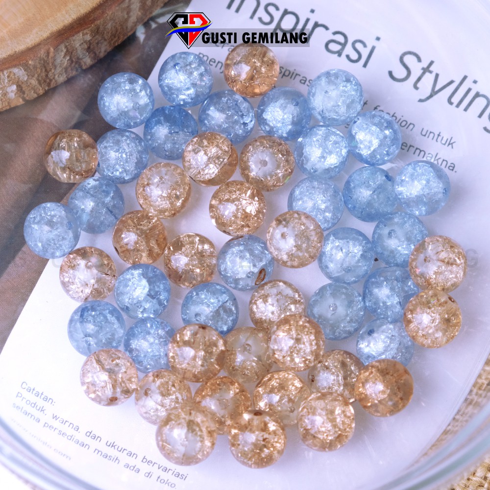 Isi 12pcs Mutiara Marmer Bening Permata