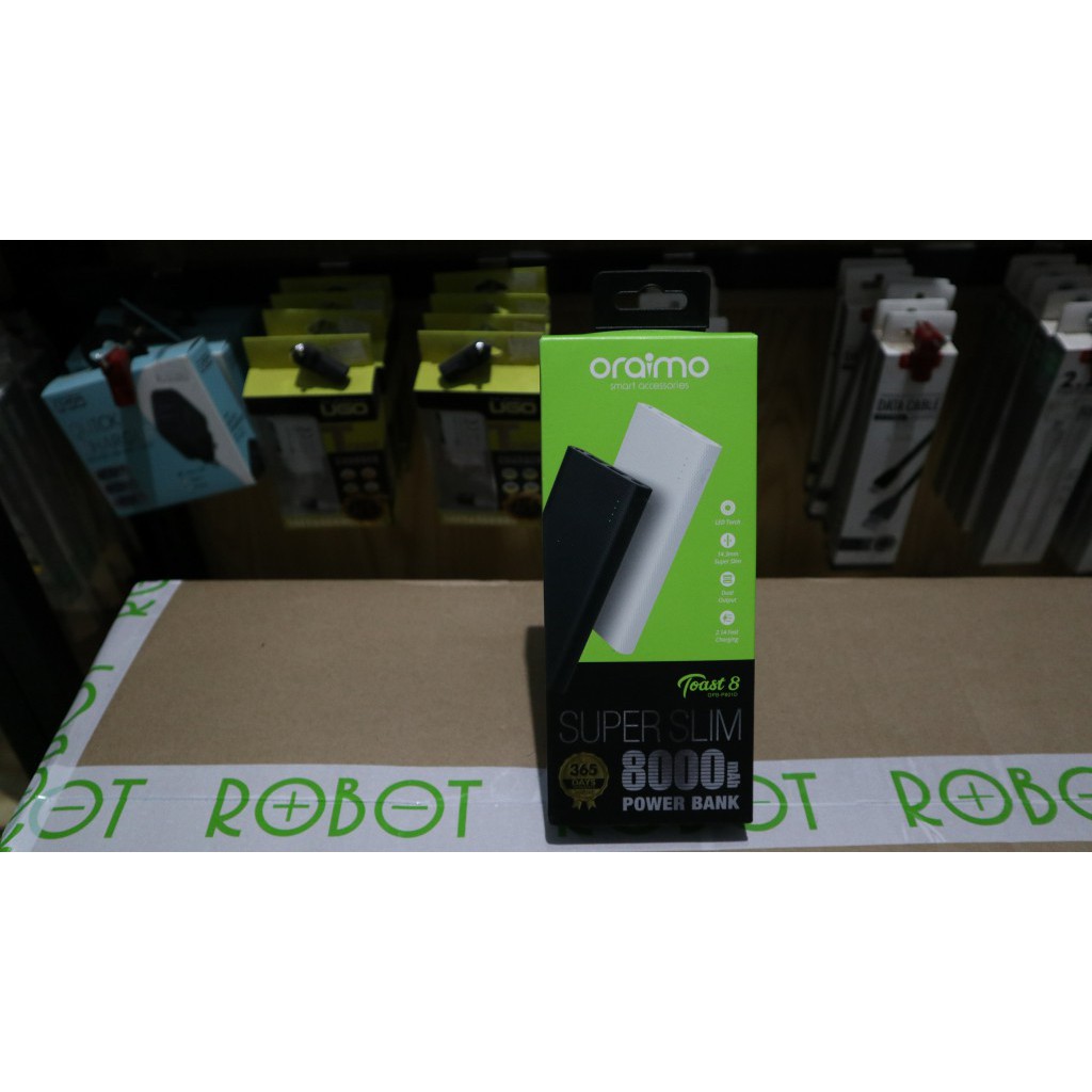 POWERBANK PB ORAIMO OPB-106D 10000 SLIM MAH POLYMER BATTERY TYPE