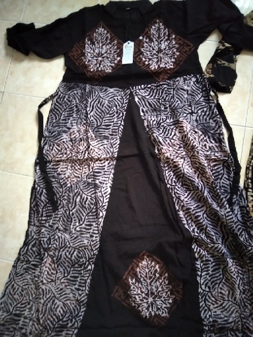 ( S M L Xl Xxl ) Gamis Twill Ori Rayon Super Gamis Syari Gamis Busui Batik Abstrak 100% Handmade