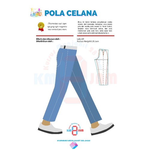 Buku pola celana kursus menjahit 28 jam Ukuran A5