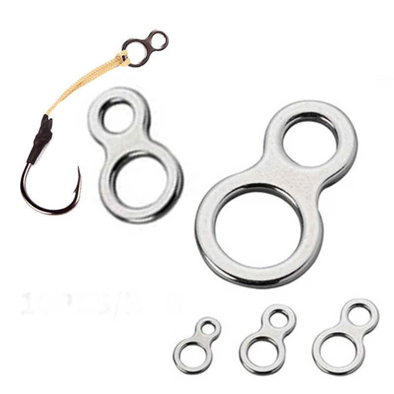 10PCS Rings Swivel Stainless Steel Jigs Hook Lure Ring