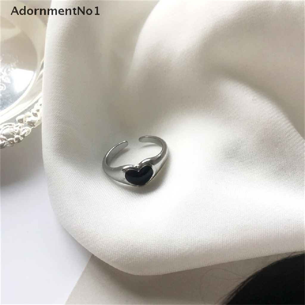 (AdornmentNo1) Cincin Pasangan / Pria / Wanita Desain Hati Minority Gaya Retro / Hip Hop Untuk Hadiah