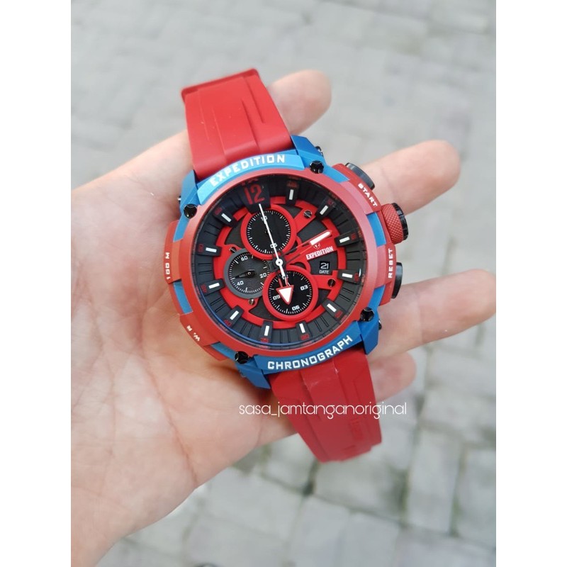 Jam Tangan Expedition E 6781 Original Merah Biru Pria