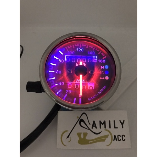 SPEEDOMETER KILOMETER CUSTOM CHROME VARIASI INDIKATOR LED MOTOR UNIVERSAL