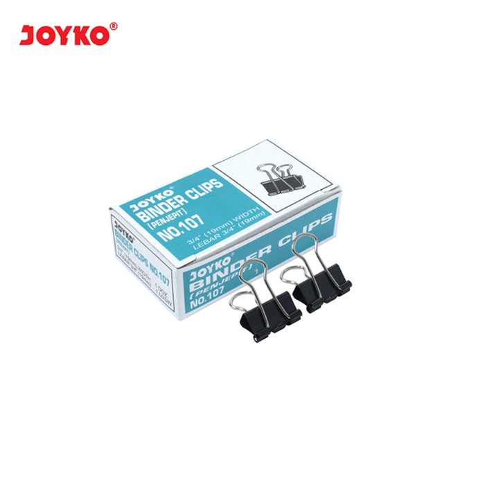 

Penjepit Kertas Klip Joyko No 107 [1 Box/12pcs] / Binder Clips / Paper Clip Hitam / Klip Hitam Joyko