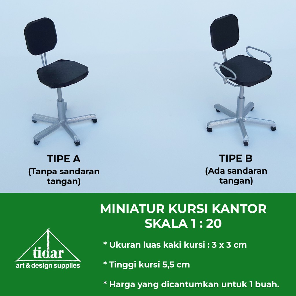 

[MR] HR - Miniatur Maket Kursi Kantor - Kerja - Belajar Skala 1:20