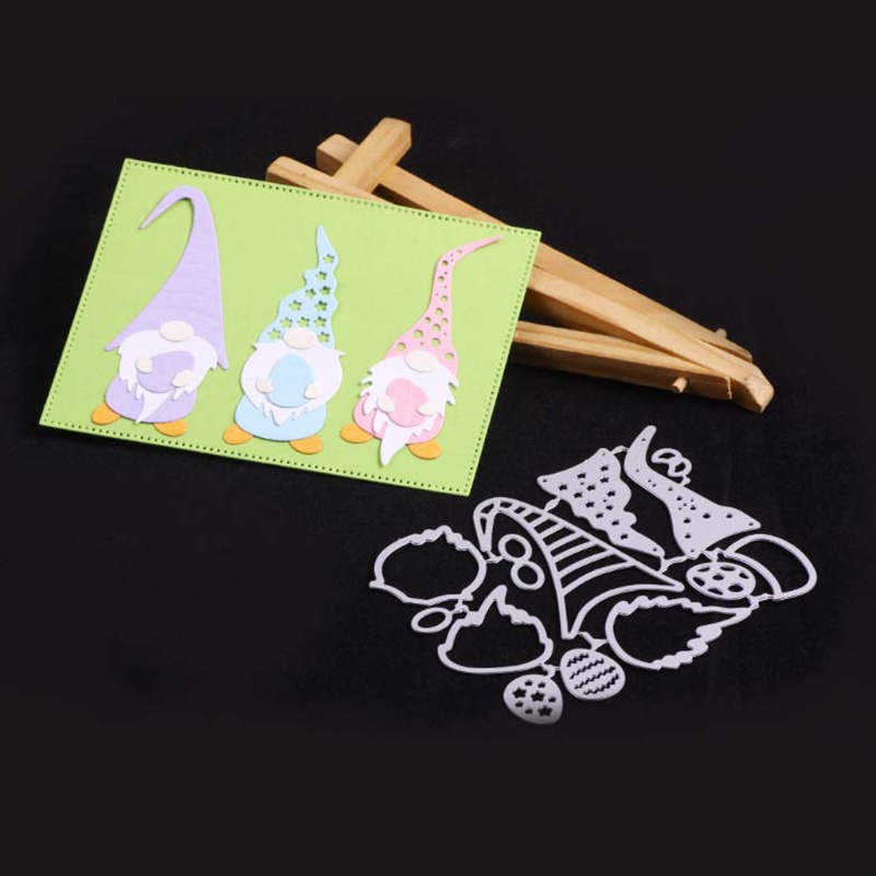 Zzz Cetakan Stensil Cutting Dies Motif Gnome Natal Untuk Scrapbook / Craft Diy / Kartu Ucapan