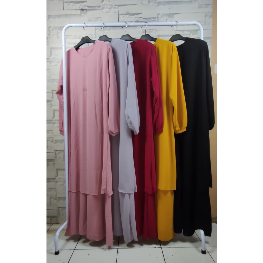 {BUSUI}Gamis Ceruty Babydol/Gamis malaysia / Gamis Muslim / Gamis Raffania