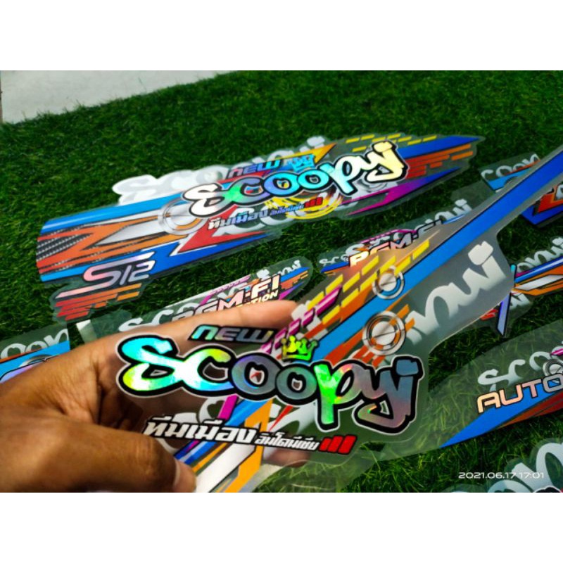STRIPING SCOOPY 2021 TRANSPARAN HOLOGRAM CUSTOM S12 - STRIPING MOTOR SCOOPY 2021 CUSTOM DESIGN