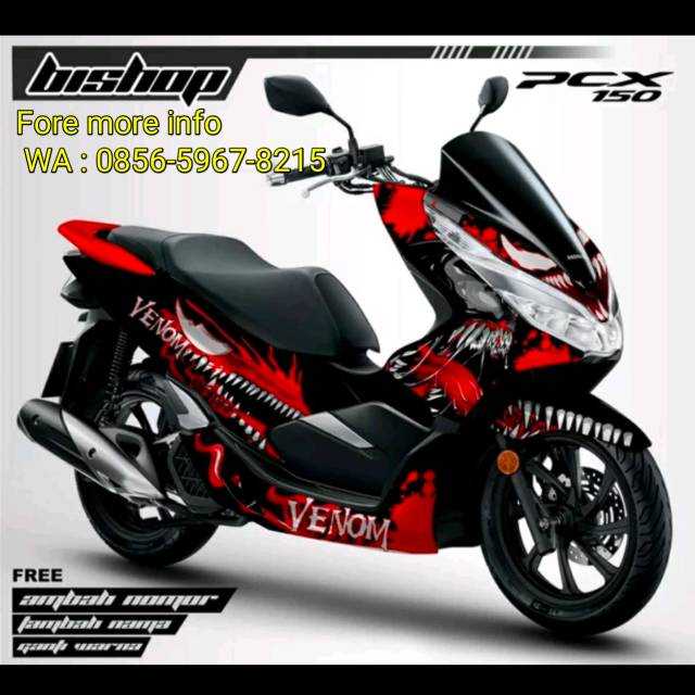 Decal pcx150 motif venom/warna merah