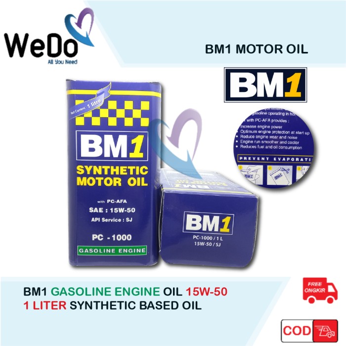 Oli BM1 Gasoline Engine PC-1000 sae 15w50 Oli 4T Mobil Motor 1 Liter