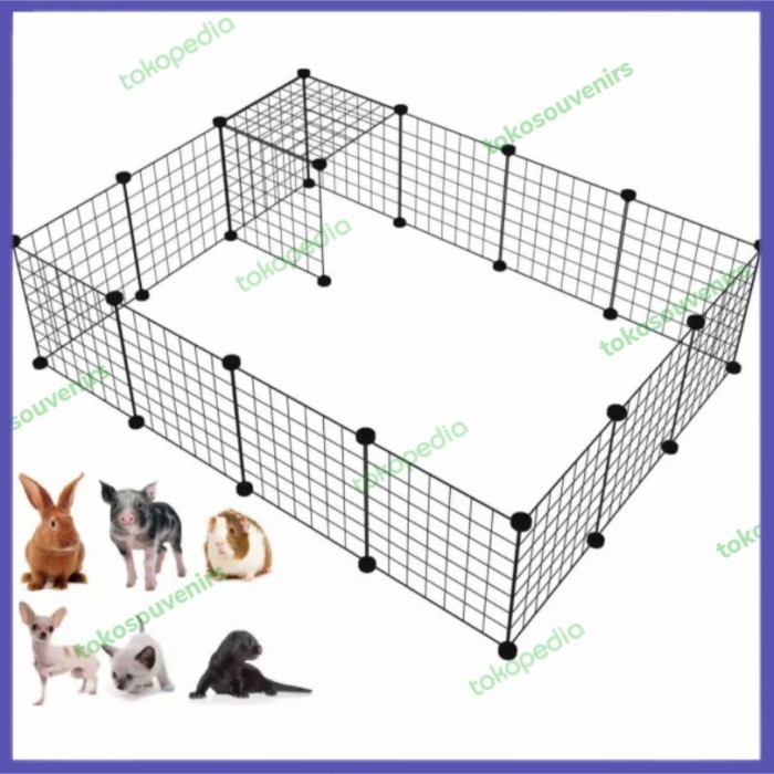 ✔ COD ✔ pagar diy kandang anjing kucing kelinci custom set dgn PINTU - mix 12