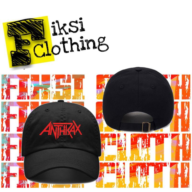 Topi Baseball Custom Band Anthrax Red Script - Fiksi Clothing