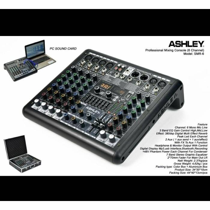 Sound Mixer Ashley Smr 6 / Smr6 Bt Soundcard Bluetooth Usb Original