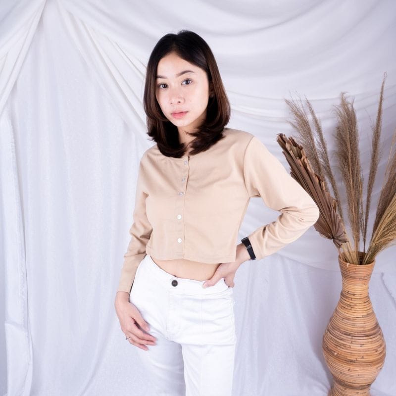 anggela boton top bailey/sweater corean basic rajut