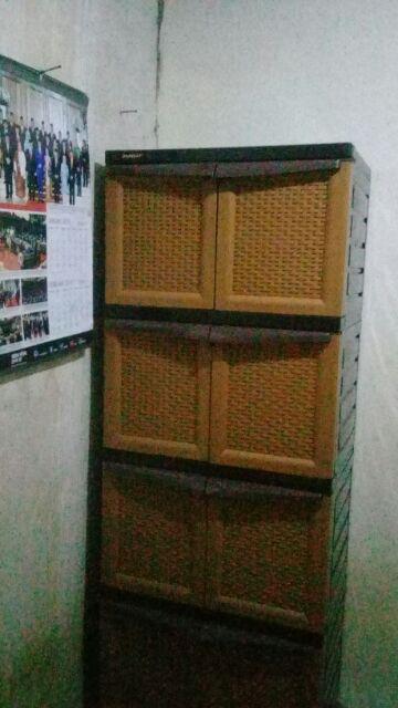 Promo Special Lemari Plastik Jumbo Pintu Susun 4 Rotan X-48 Napolly