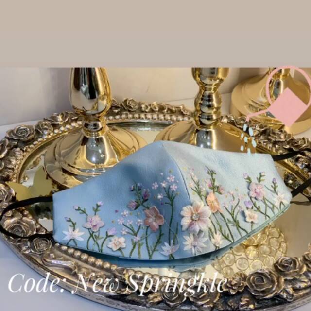 Fashion mask / masker kain bordir cantik 3D