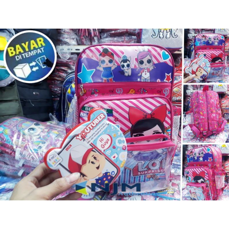 Tas Ransel Anak SD Perempuan Kuda Pony Tas Ransel Sekolah Anak TK SD Pony Embos Free jam Tangan
