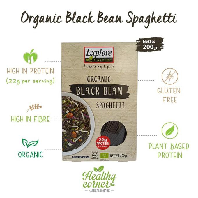 

Organic Gluten Free Black Bean Spaghetti Mie Pasta Spageti 200g Explor OBRAL