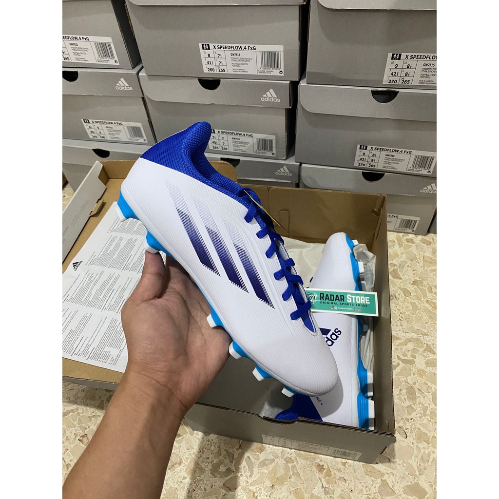 Sepatu Bola Adidas X SpeedFlow.4 FXG White Blue GW7515 Original BNIB