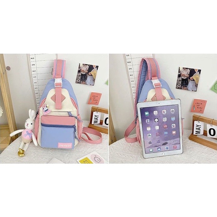 TASHAPPY ELJ 4345 Tas WAISTBAG Wanita Kekinian Include Boneka dan Talpan model korea supplier tas import