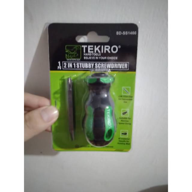 TEKIRO obeng CEBOL stubby 2 arah 2 in 1 stubby screwdriver ORIGINAL