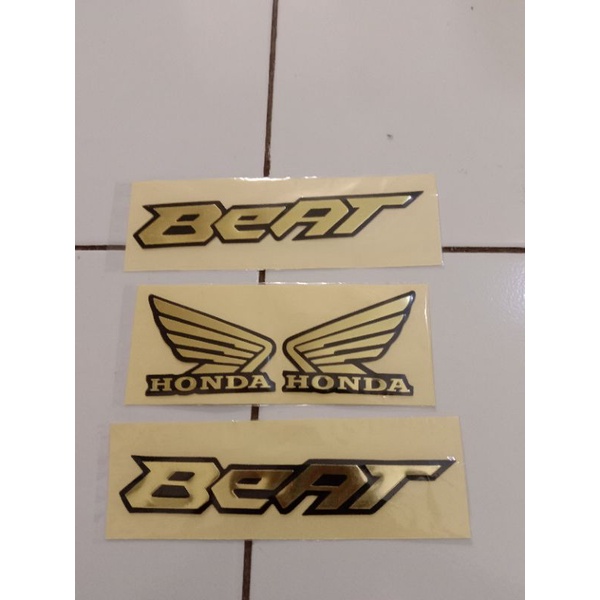 emblem timbul beat sayap Honda gold logo Honda sayap