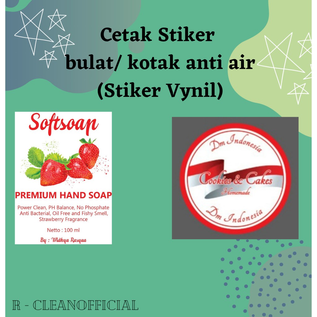 

CETAK LABEL STIKER *ANTI AIR/VYNIL * STIKER KEMASAN
