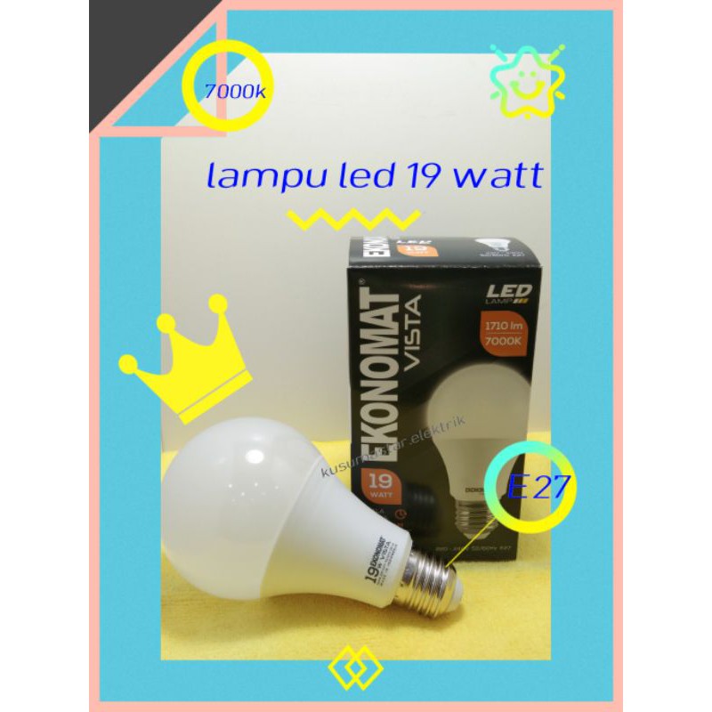 bohlam led 19 watt.putih.lampu.led ekonomat 19 watt.E27.7000k