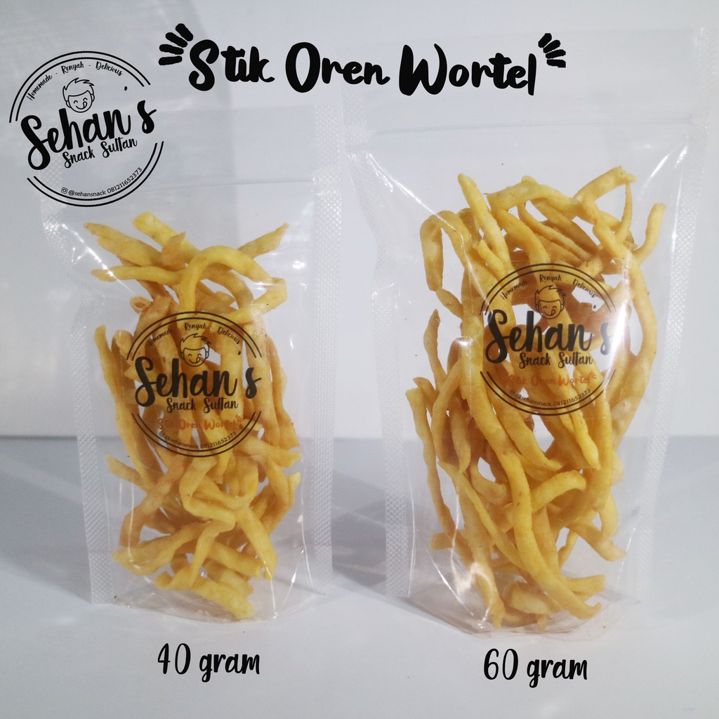 

Stik Oren Wortel by Sehan's Snack Sultan - Cemilan Enak Renyah Homemade (Stik Keju / Stik Bawang)