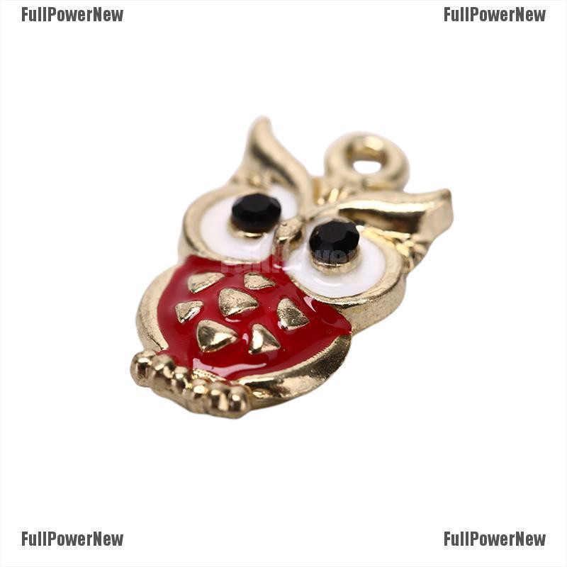 [FULLのJY] 10Pcs/Lot Owl Enamel Alloy Charms Pendant Necklace DIY Craft Jewelry Making Gift