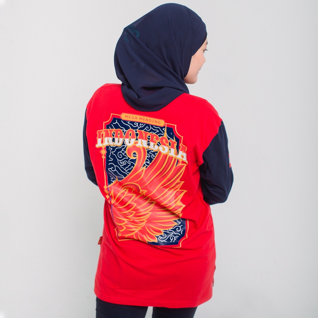 Hooflakids - Kaos Agustusan Couple Keluarga Anak Ayah Bunda Kemerdekaan Indonesia Batik Mega Mendung Series