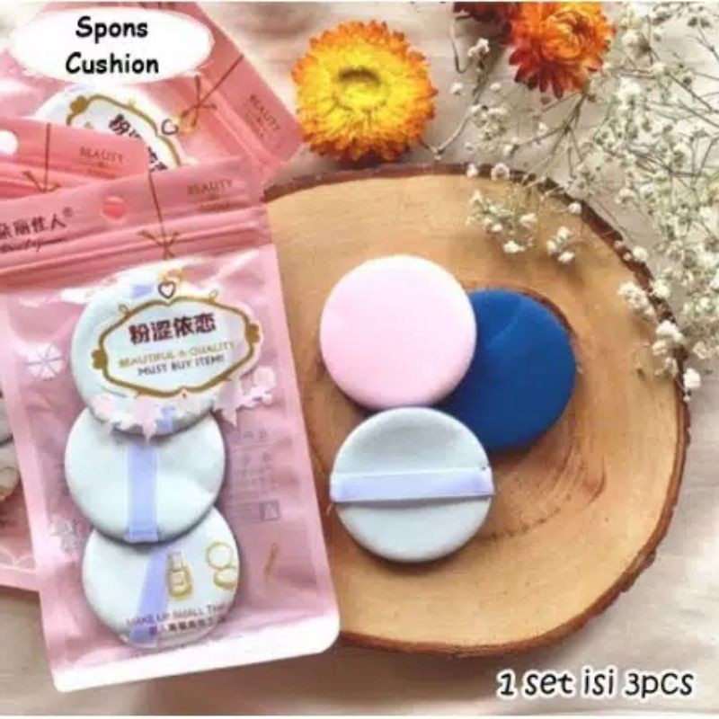 [DEASTORE] SPONS CUSHION ISI 3 - SPON BEDAK  - SPON MAKE UP - PUFF POWDER