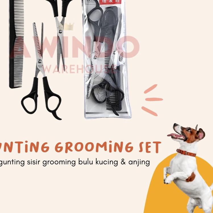 ❃ GUNTING GROOMING SET - Gunting Sisir Grooming Bulu Kucing Anjing ♜