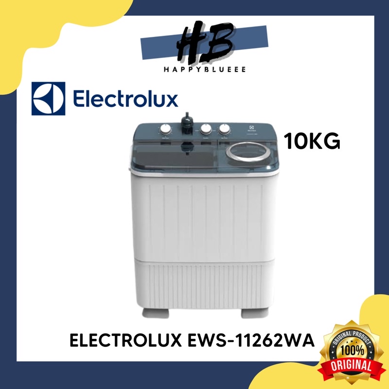 ELECTROLUX MESIN CUCI 10KG 2 TABUNG EWS-11262WA / MESIN CUCI ELECTROLUX 10 KG EWS11262WA