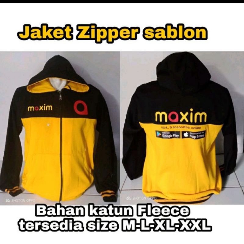 JAKET SWEATER HOODIE ZIPPER MAXIM DRIVER OJOL JAKET MAXIM RESLETING