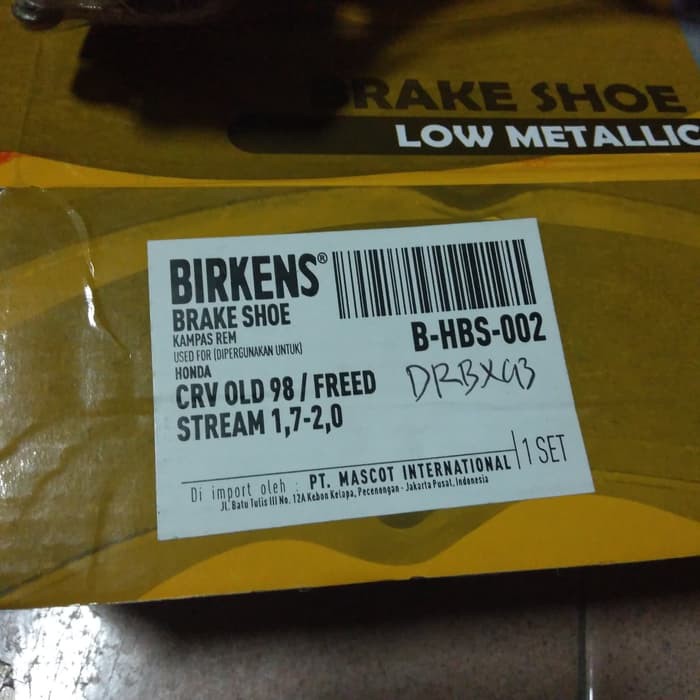 kampas rem belakang mobil honda freed