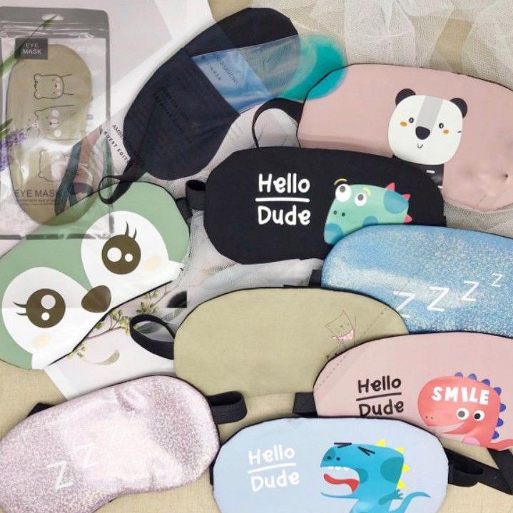 Penutup Mata Tidur Gel Sleep Mask Motif Lucu - Penutup Mata gel Karakter Lucu