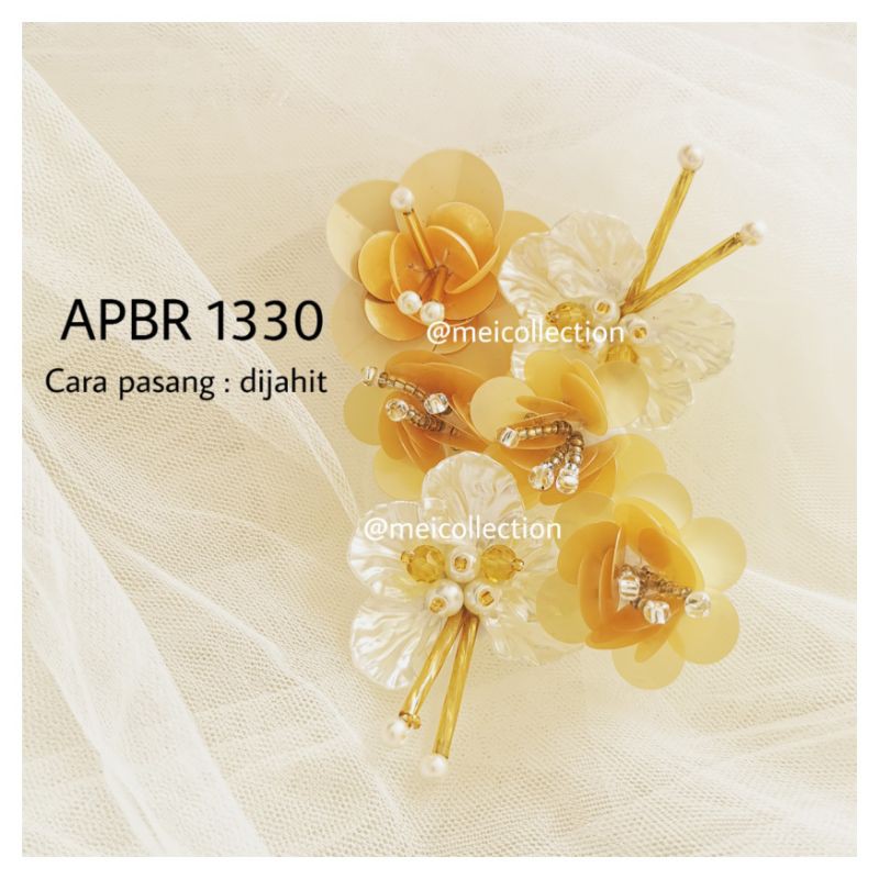 APBR1330 Payet bunga 3d permata kristal