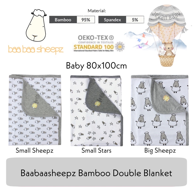 Baabaasheepz Bamboo Double Layer Baby Blanket / Selimut Anak Bayi