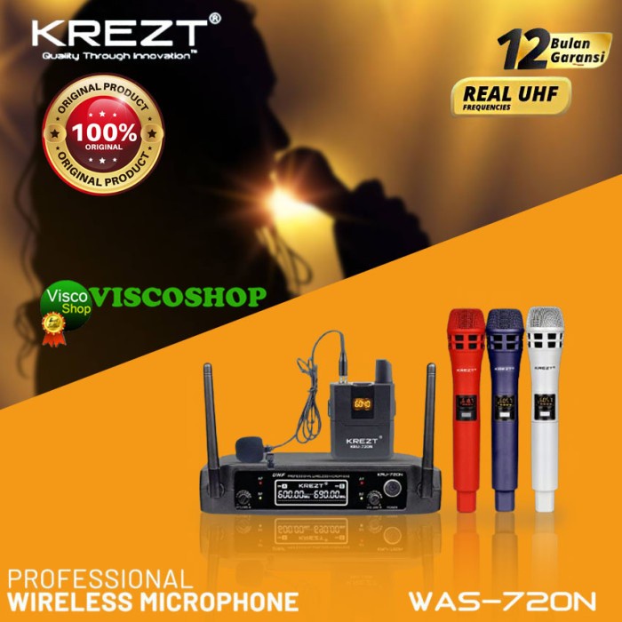Microphone wireless Krezt 720 N mikrofon Produk Original KREZT