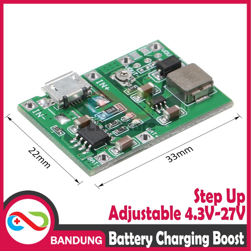 BATTERY CHARGING BOOST STEP UP ADJUSTABLE MODULE 2A 3.7V 9V 18650