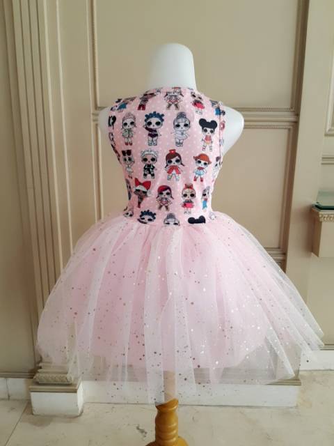 810087 LOL TUTU DRESS PINK / GAUN LOL ANAK PEREMPUAN IMPORT KOREA LUCU MURAH