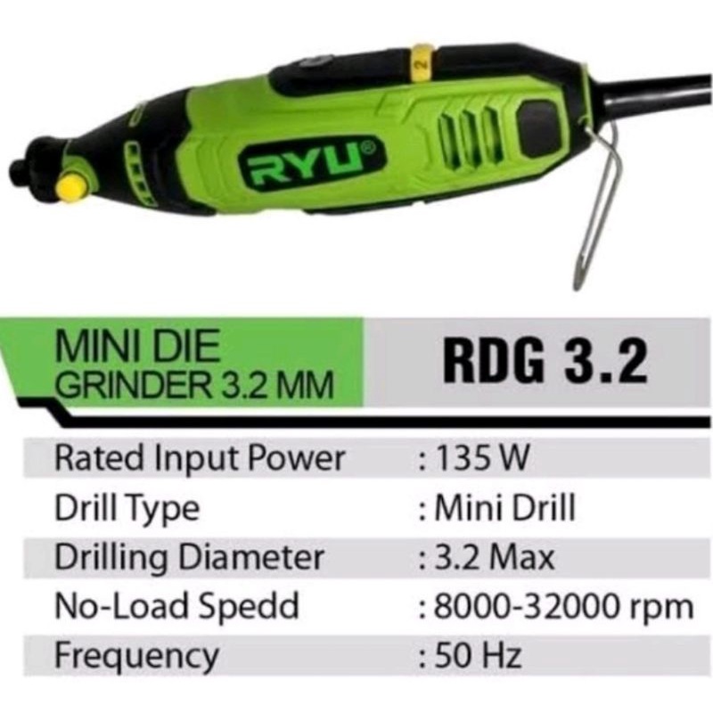 Mesin Gerinda Mini Die Grinder - Tuner Set - RDG 3.2 RYU / Mini Die Grinder Ryu RDG 3,2 /Mini Die Gr